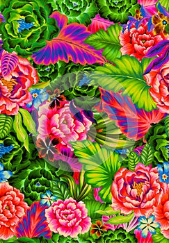 Seamless floral mexican pattern