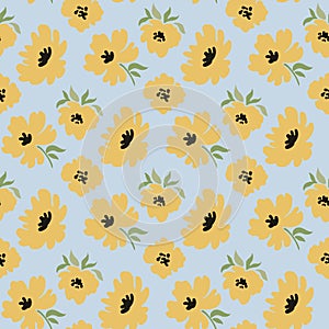 Seamless floral pattern. Abstract flowers, bouquets of flowers. Vector illustration.