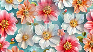 Seamless floral pattern and background for design
