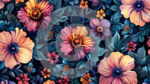 Seamless floral pattern and background for design
