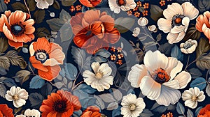 Seamless floral pattern and background for design