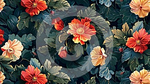 Seamless floral pattern and background for design