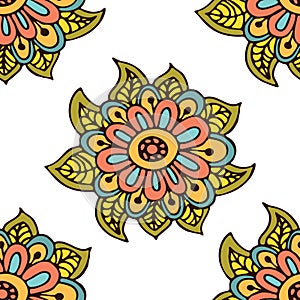 Seamless floral pattern background with large