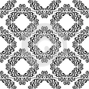 Seamless floral Pattern - black and white