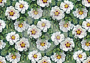 Seamless floral pattern with chinese peony.
