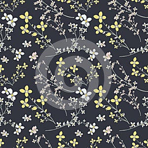 Seamless floral pattern.Colorful and cute flowers. Vector illustration. photo