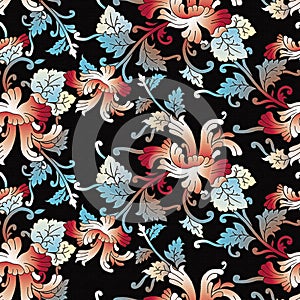 Seamless floral pattern ethnic style