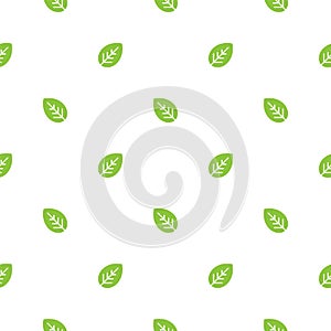 Seamless floral pattern. Green leaves texture on white background