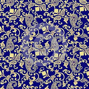 Seamless floral pattern Indian ethnic style