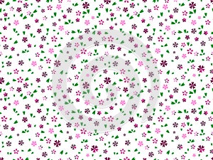 Seamless floral pattern with leaves on a white background