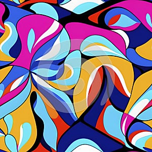 Seamless floral pattern with a psychedelic twist.