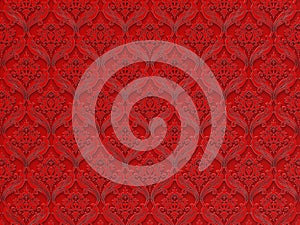 Seamless floral pattern on a red background