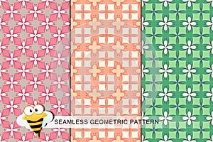 Seamless floral pattern set