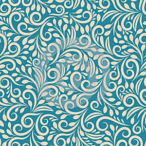 Seamless floral pattern on uniform background