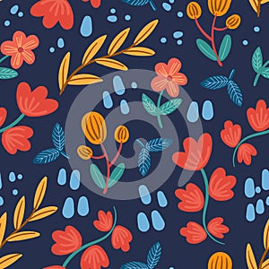 Seamless floral pattern vector