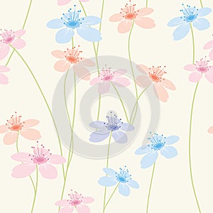 Seamless floral pattern, vector