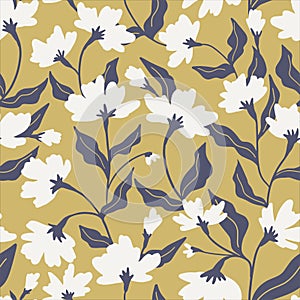 Seamless floral pattern. Vector cute repeated pattern for fabric, wallpaper or wrap paper