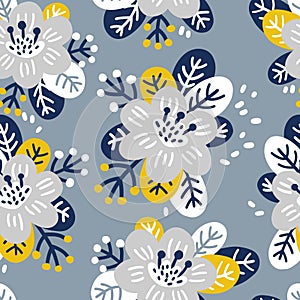 Seamless floral pattern. Vector cute repeated pattern for fabric, wallpaper or wrap paper