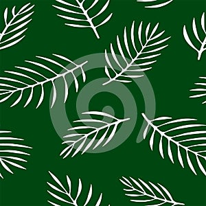 Seamless Floral Pattern Vector for Girls and Womens dress background fabric print. Green and white leaf