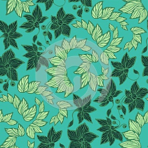 Seamless floral pattern in vector graphic in dark and light stripes