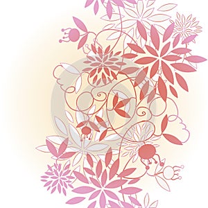 Seamless floral pattern. Vector illustrated doodle sketch design. Wrapping paper texture