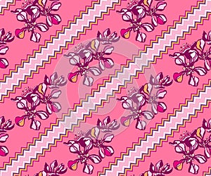 Seamless floral pattern with wild spring flower ornamental decorative background. Vector pattern. Print for textile, cloth, wallpa