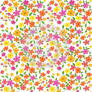 Seamless floral red and yellow background