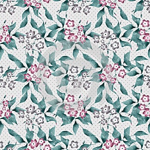 Seamless floral retro pattern background flowers wallpaper textile Illustration