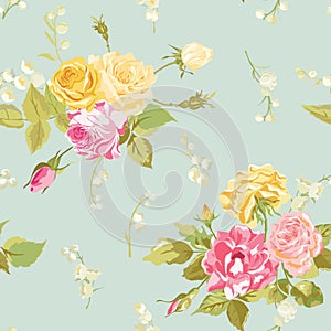 Seamless Floral Shabby Chic Background