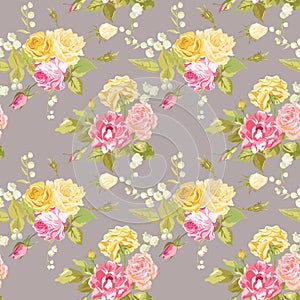 Seamless Floral Shabby Chic Background