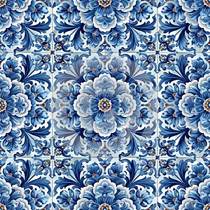 Seamless floral tapestry pattern in the style of Chinese