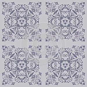 Seamless floral tile pattern