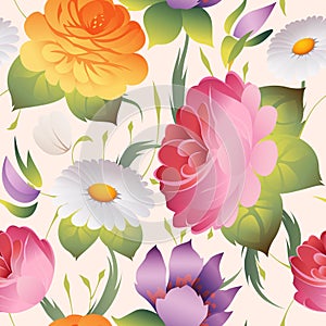 Seamless floral vintage pattern vector