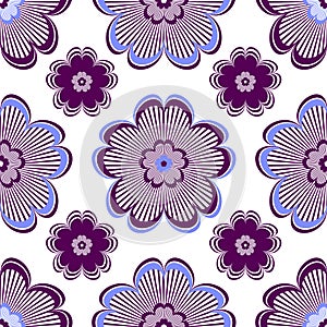 Seamless floral vivid violet pattern