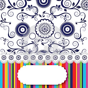 Seamless floral wallpaper and Rainbow Lines