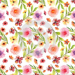 Seamless Floral Watercolor Pattern