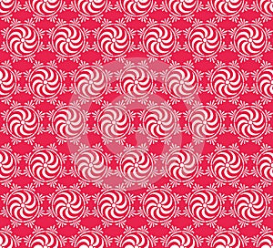 Seamless flower and gear pattern