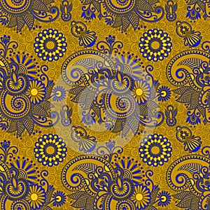 Seamless flower paisley design background