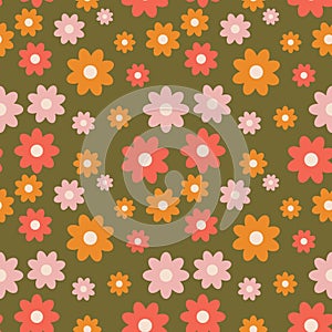 Seamless flower pattern element vector shape doodle floral abstract texture and fabric background