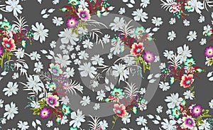 Seamless flower pattern floral allover design with background