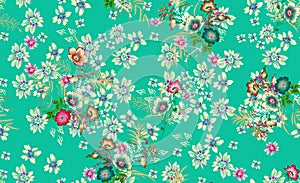 Seamless flower pattern floral allover design with background