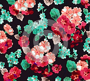 Seamless flower pattern floral allover design with background