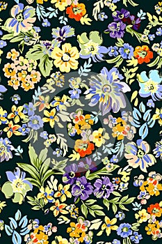 Seamless flower pattern floral allover design with background photo