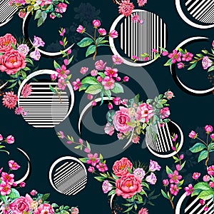 Seamless flower pattern, floral allover design,Textile Design.with background