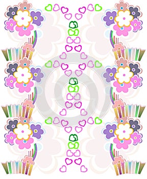 Seamless flower retro background vector pattern