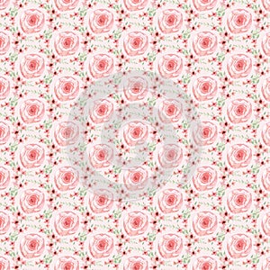 Seamless flowers and leaves pattern