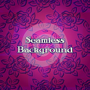 Seamless, Flowers Rose Contours