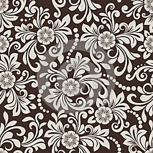 Seamless flowers vector background