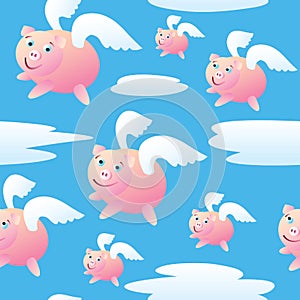 Seamless Flying Pigs