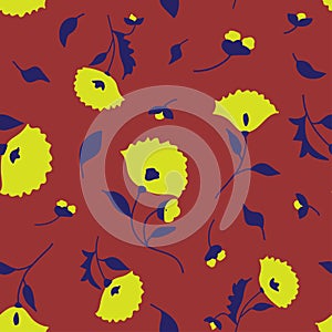 Seamless folk pattern. Floral textile texture bakground.